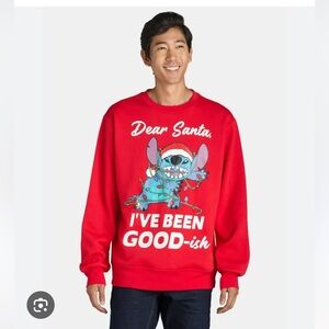 NWT red Disney stitch Christmas sweatshirt size large